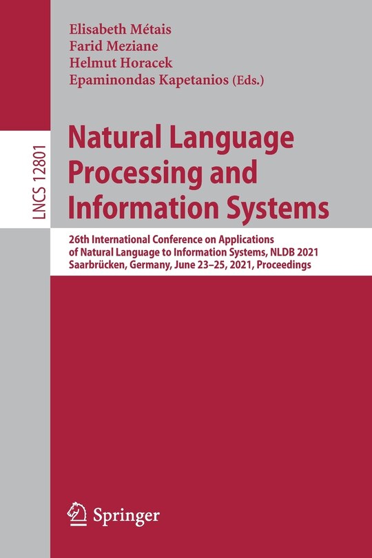 Front cover_Natural Language Processing and Information Systems
