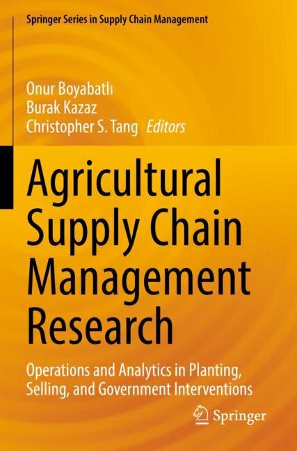 Couverture_Agricultural Supply Chain Management Research