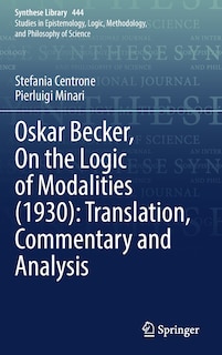 Couverture_Oskar Becker, On The Logic Of Modalities (1930)