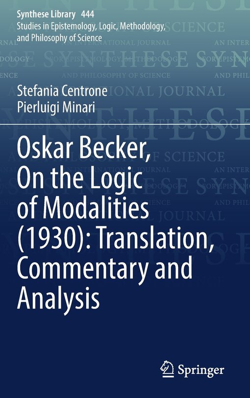 Couverture_Oskar Becker, On The Logic Of Modalities (1930)