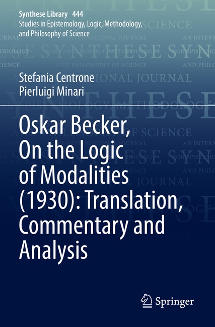 Couverture_Oskar Becker, On the Logic of Modalities (1930)