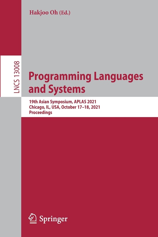 Couverture_Programming Languages And Systems