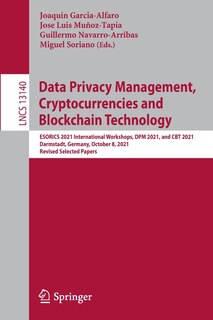 Front cover_Data Privacy Management, Cryptocurrencies and Blockchain Technology