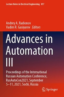 Front cover_Advances in Automation III