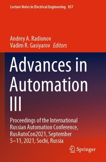 Front cover_Advances in Automation III