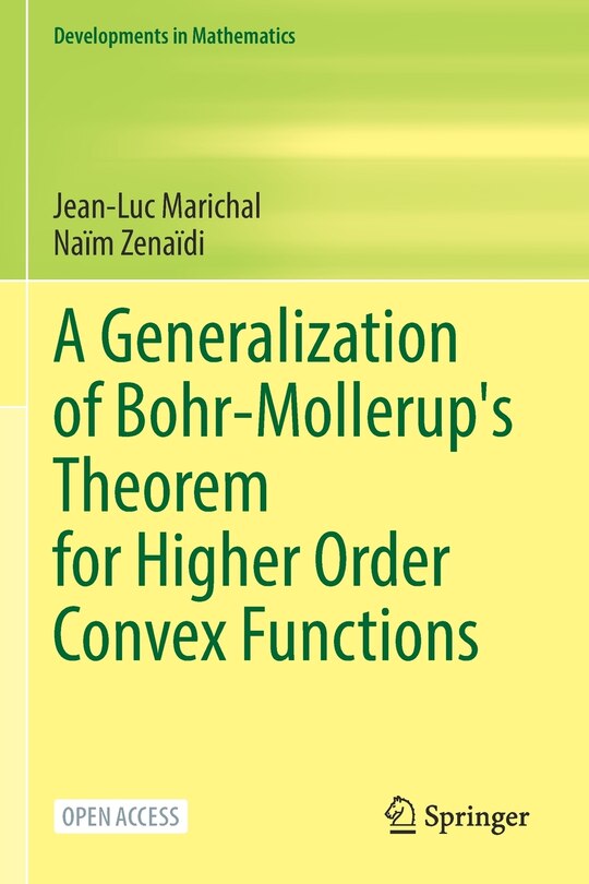 Front cover_A Generalization Of Bohr-mollerup's Theorem For Higher Order Convex Functions