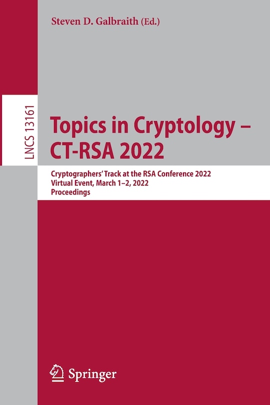 Couverture_Topics In Cryptology - Ct-rsa 2022