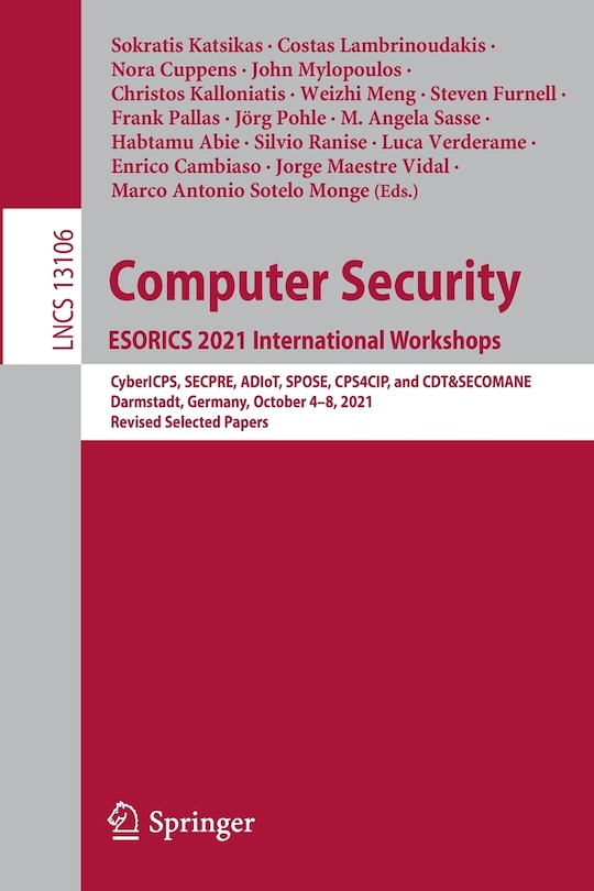 Front cover_Computer Security. Esorics 2021 International Workshops