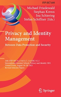 Front cover_Privacy and Identity Management. Between Data Protection and Security