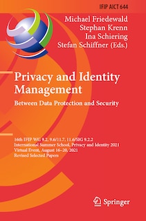 Front cover_Privacy and Identity Management. Between Data Protection and Security