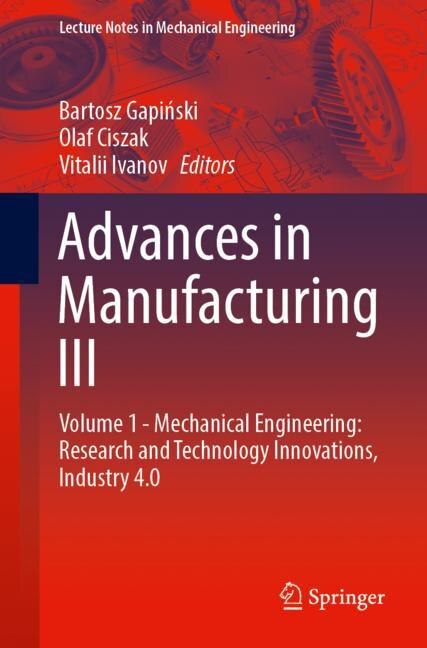 Front cover_Advances in Manufacturing III