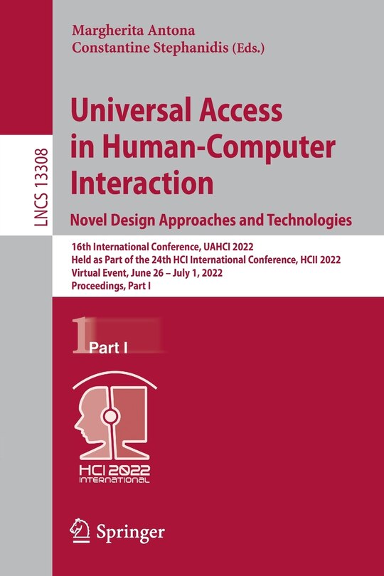 Couverture_Universal Access in Human-Computer Interaction. Novel Design Approaches and Technologies