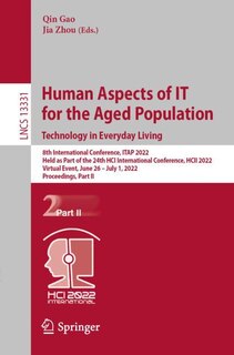 Couverture_Human Aspects of IT for the Aged Population. Technology in Everyday Living