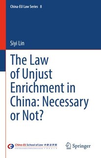 Front cover_The Law of Unjust Enrichment in China