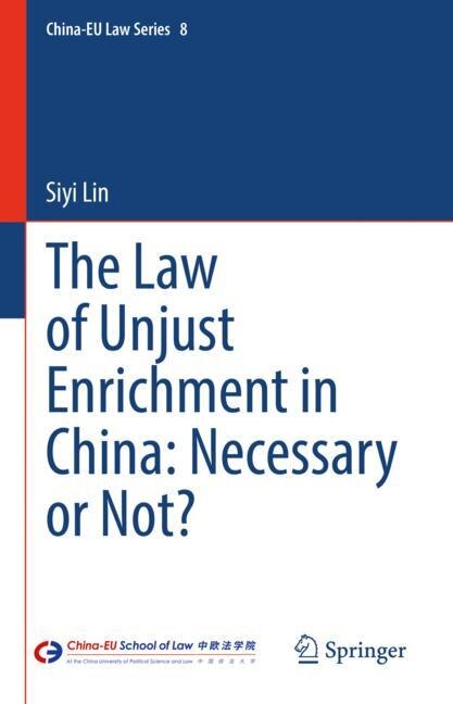 Front cover_The Law of Unjust Enrichment in China