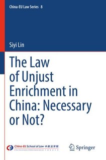 Couverture_The Law of Unjust Enrichment in China