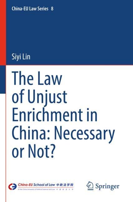 Couverture_The Law of Unjust Enrichment in China