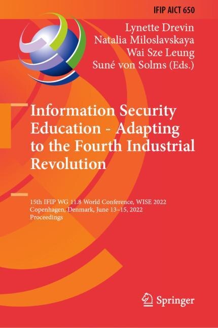 Front cover_Information Security Education - Adapting to the Fourth Industrial Revolution