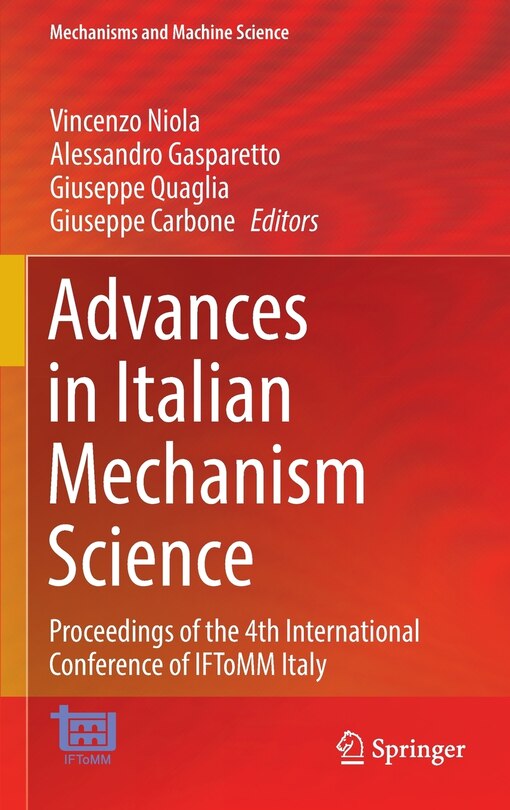 Couverture_Advances in Italian Mechanism Science