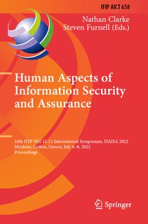 Couverture_Human Aspects of Information Security and Assurance