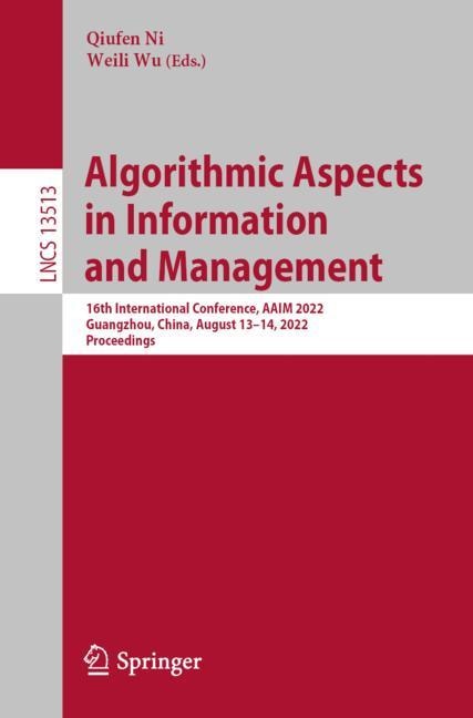 Couverture_Algorithmic Aspects in Information and Management