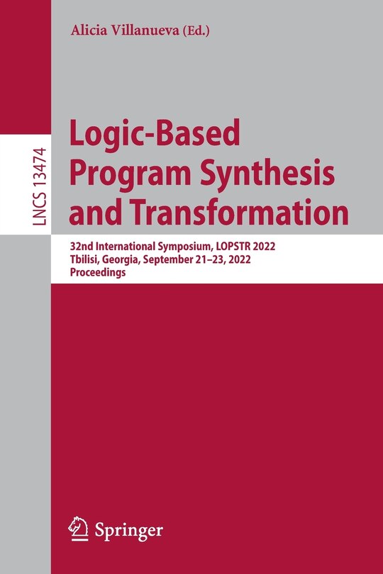 Couverture_Logic-Based Program Synthesis and Transformation