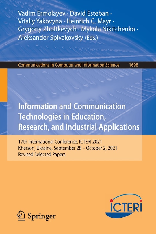 Couverture_Information and Communication Technologies in Education, Research, and Industrial Applications