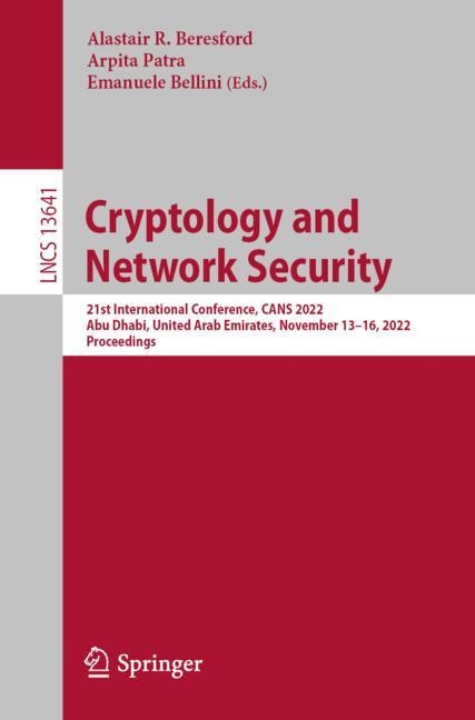 Front cover_Cryptology and Network Security