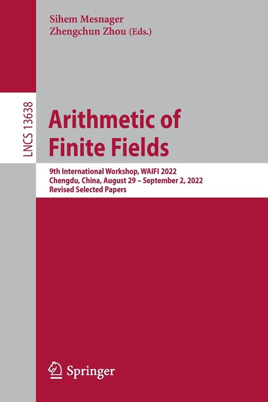 Front cover_Arithmetic of Finite Fields