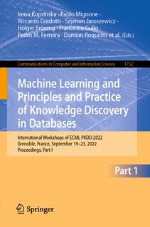 Front cover_Machine Learning and Principles and Practice of Knowledge Discovery in Databases