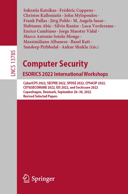 Couverture_Computer Security. ESORICS 2022 International Workshops