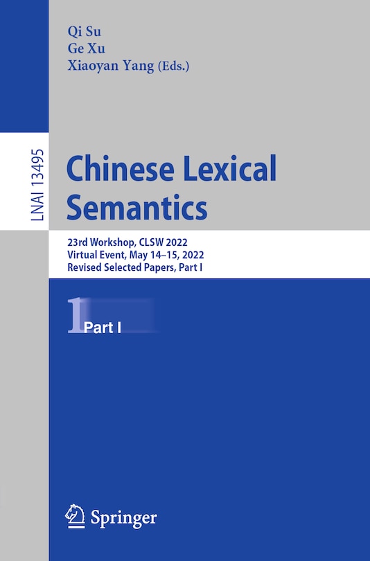 Front cover_Chinese Lexical Semantics