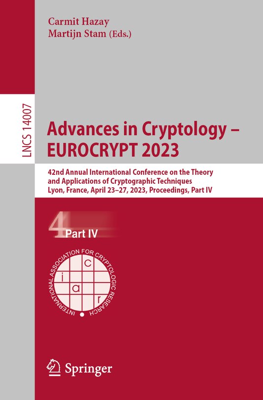 Front cover_Advances in Cryptology - EUROCRYPT 2023