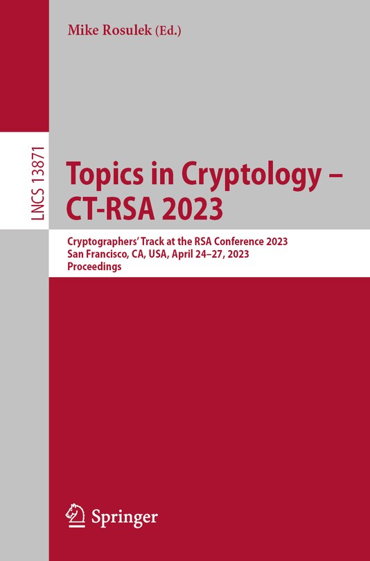 Front cover_Topics in Cryptology - CT-RSA 2023