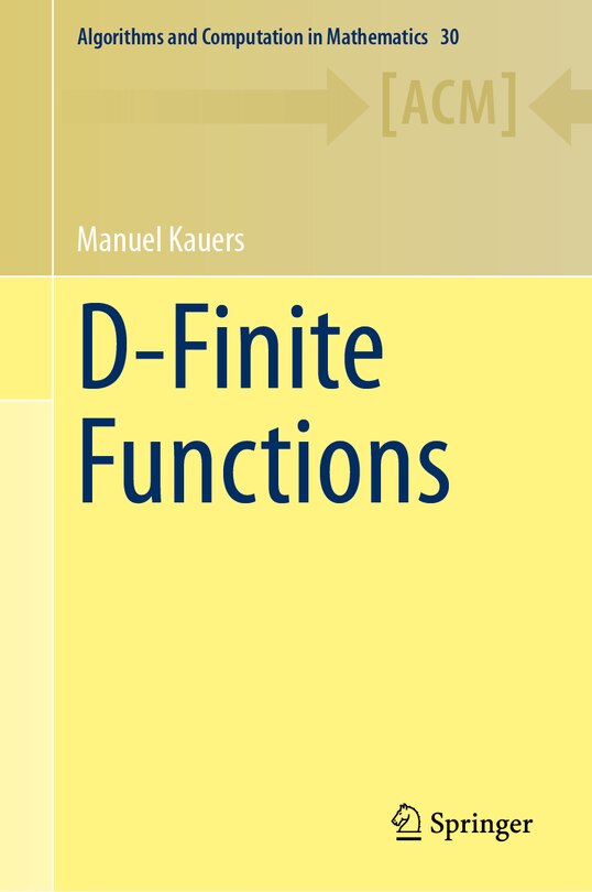 Front cover_D-Finite Functions