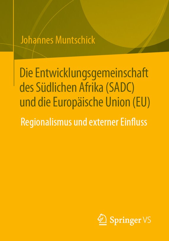 Couverture_Die Entwicklungsgemeinschaft des Südlichen Afrika (SADC) und die Europäische Union (EU)