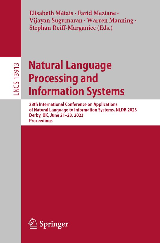 Front cover_Natural Language Processing and Information Systems