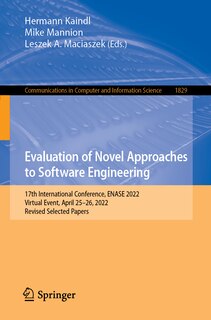 Couverture_Evaluation of Novel Approaches to Software Engineering