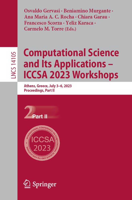 Couverture_Computational Science and Its Applications - ICCSA 2023 Workshops