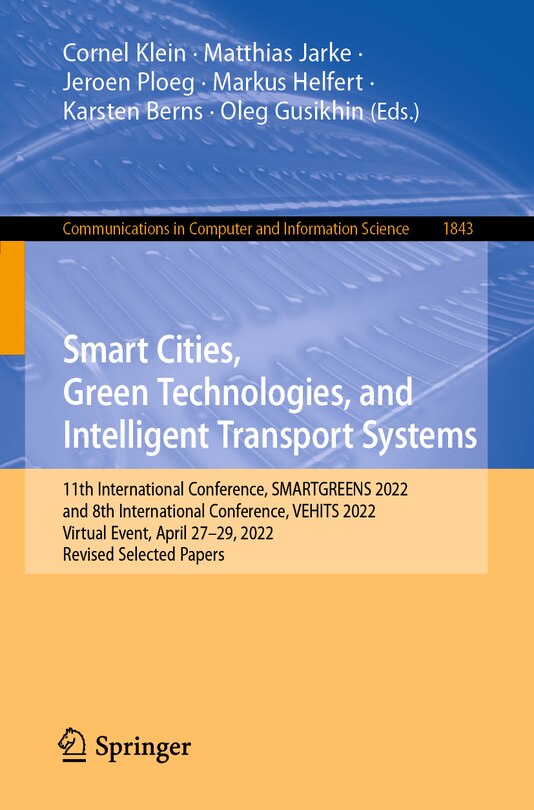 Front cover_Smart Cities, Green Technologies, and Intelligent Transport Systems