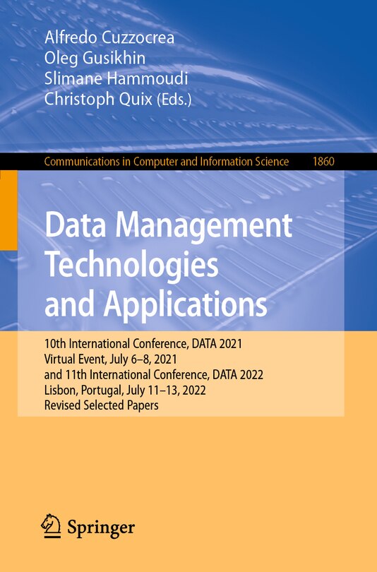 Front cover_Data Management Technologies and Applications