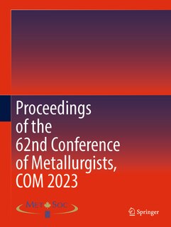 Couverture_Proceedings of the 62nd Conference of Metallurgists, COM 2023
