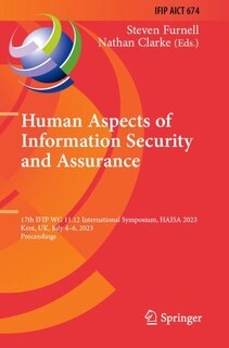 Front cover_Human Aspects of Information Security and Assurance
