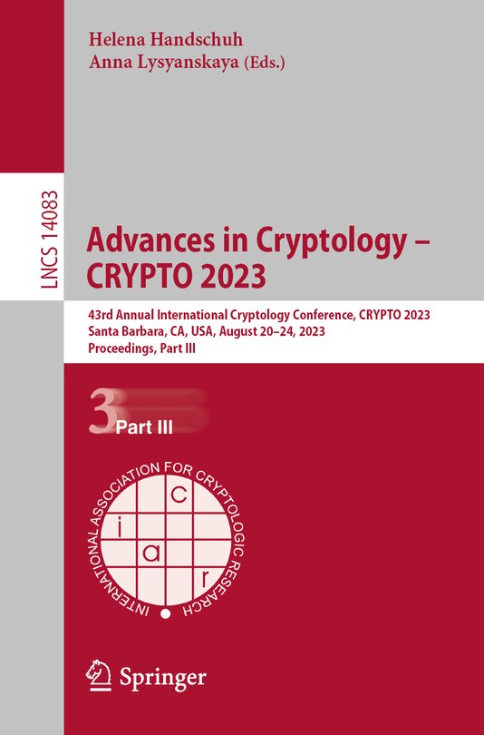 Front cover_Advances in Cryptology - CRYPTO 2023