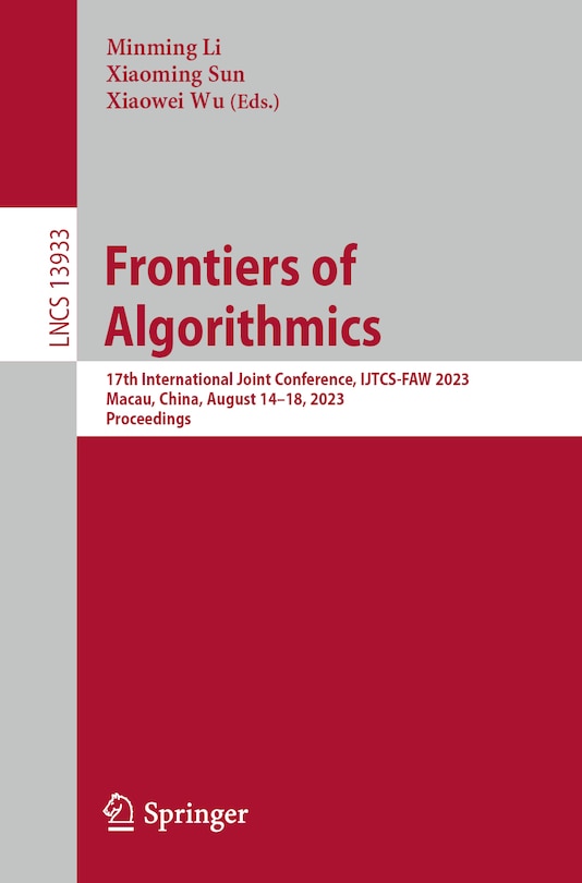 Couverture_Frontiers of Algorithmics