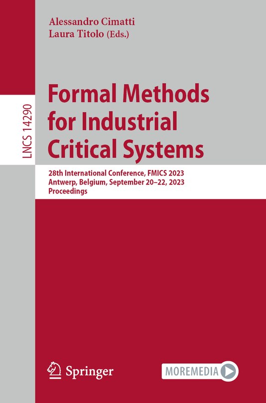 Couverture_Formal Methods for Industrial Critical Systems