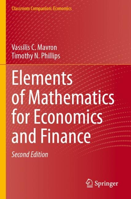 Front cover_Elements of Mathematics for Economics and Finance