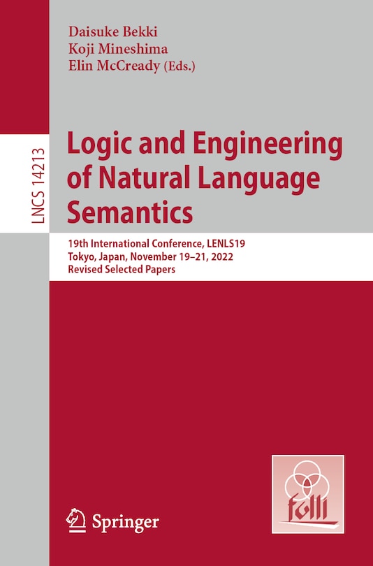 Front cover_Logic and Engineering of Natural Language Semantics