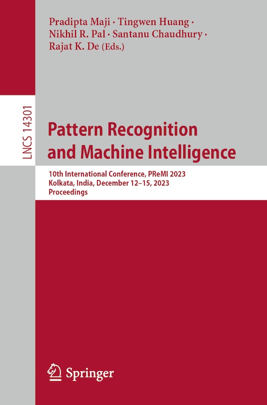 Front cover_Pattern Recognition and Machine Intelligence