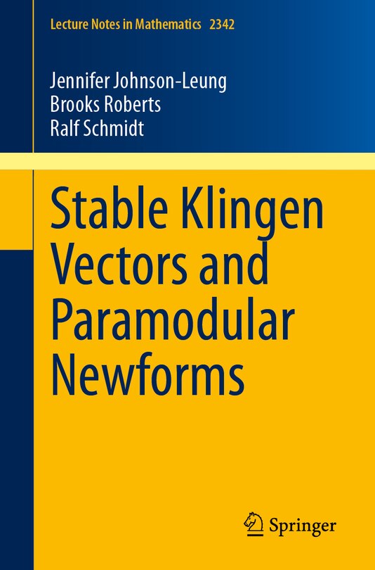 Couverture_Stable Klingen Vectors and Paramodular Newforms